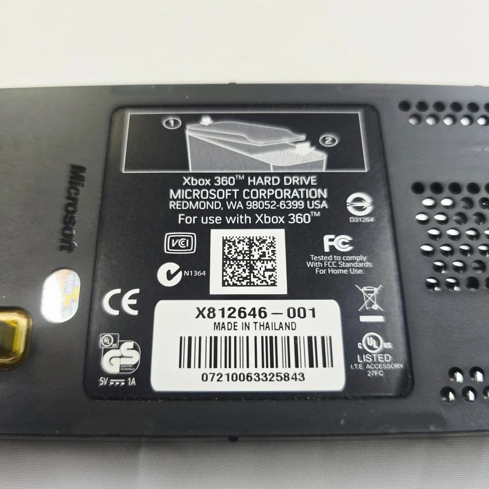 Genuine OEM Xbox 360 120GB HDD X812646-001 Microsoft External Hard Drive